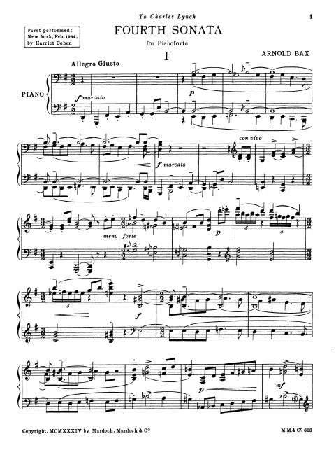 First page of Piano Sonata No.4