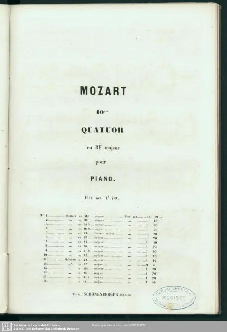 First page of String Quartet No.20