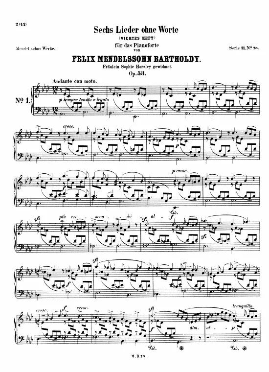 First page of Lieder ohne Worte