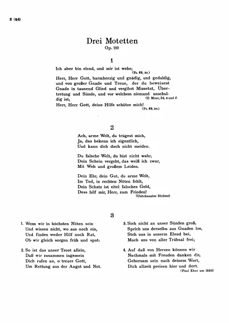First page of 3 Motets