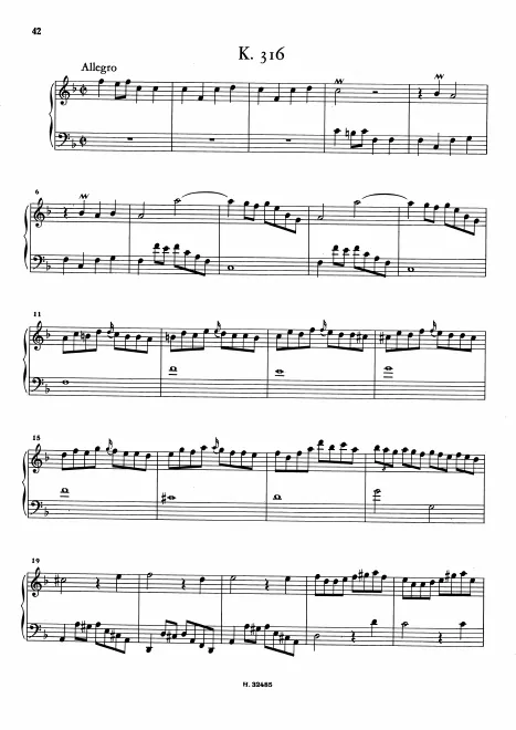 First page of Keyboard Sonata in F major