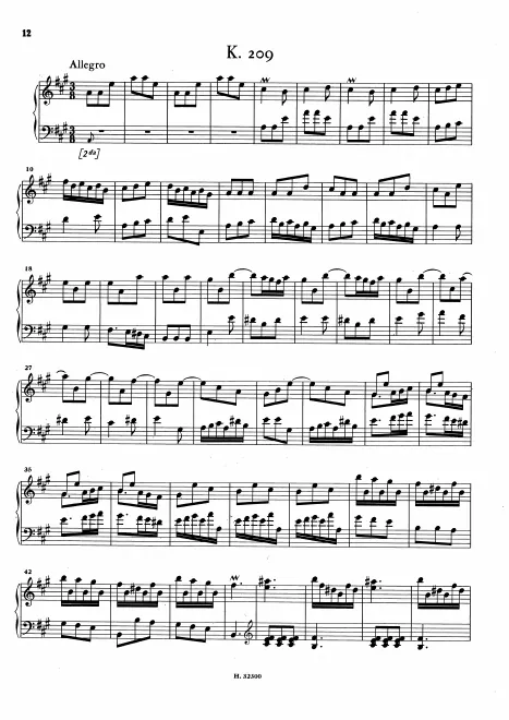 First page of Keyboard Sonata in A major