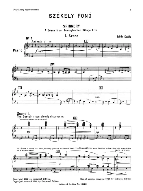 First page of Székely fonó