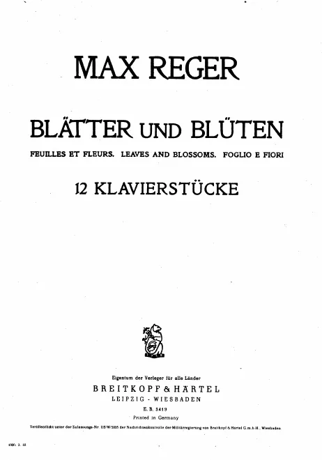 First page of Blätter und Blüten