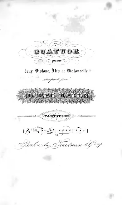 First page of String Quartet in A major