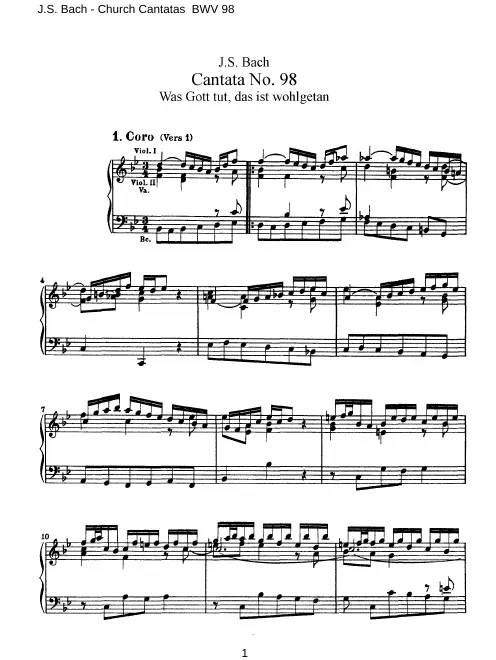 First page of Was Gott tut, das ist Wohlgethan [I]