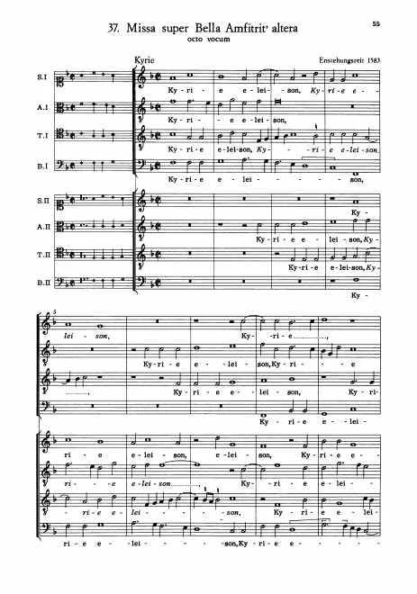 First page of Missa super Bell' Amfitrit' altera