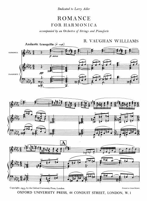 First page of Romance for Harmonica