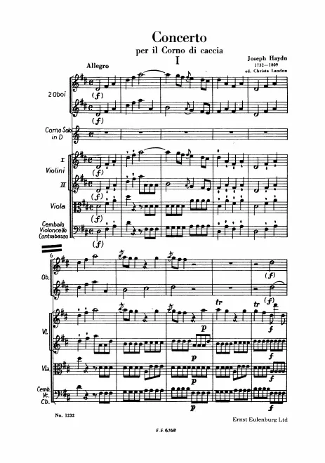 First page of Horn Concerto No.1