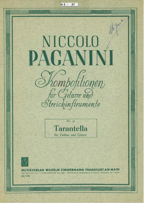 First page of Tarantella for Violin and Orchestra