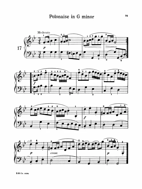 First page of Polonaise in G minor
