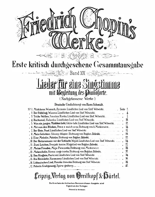 First page of 17 Polish Songs