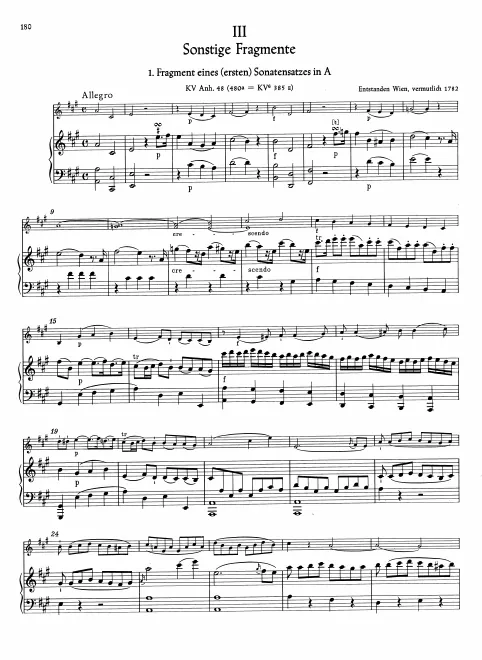 First page of Violin Sonata in A major