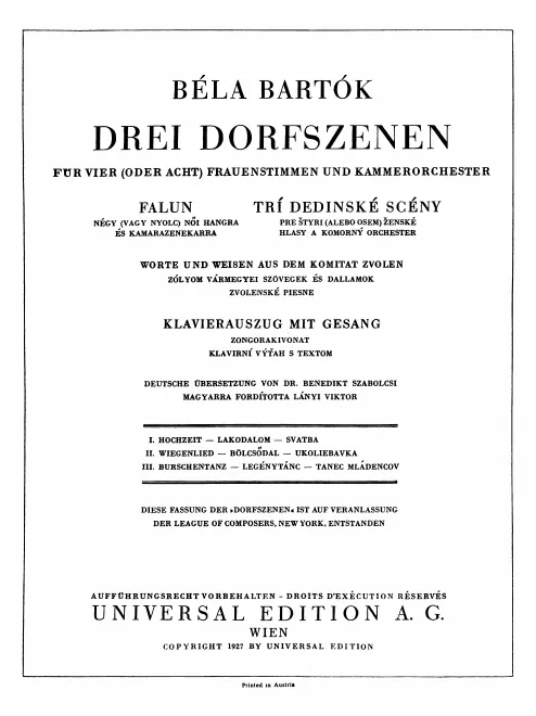 First page of 3 Village Scenes