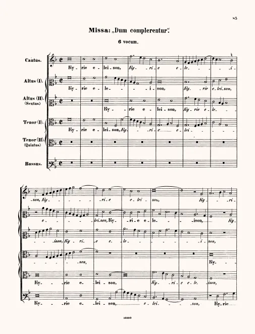 First page of Missa Dum complerentur