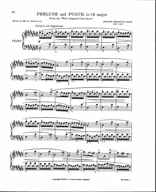 First page of Prelude and Fugue No.3 in C-sharp major