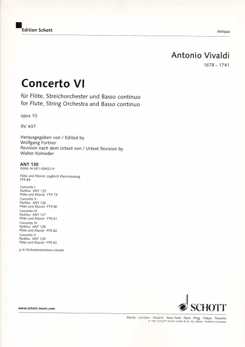 First page of Flute Concerto in G major