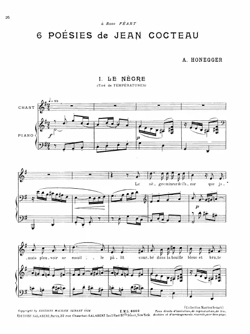 First page of 6 poésies