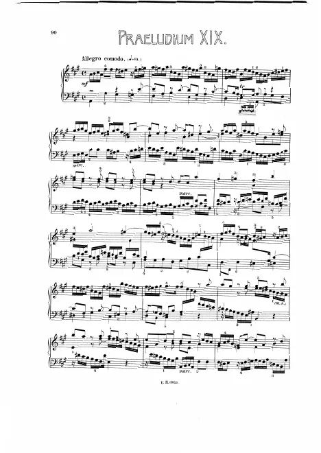 First page of Prelude and Fugue No.19 in A major