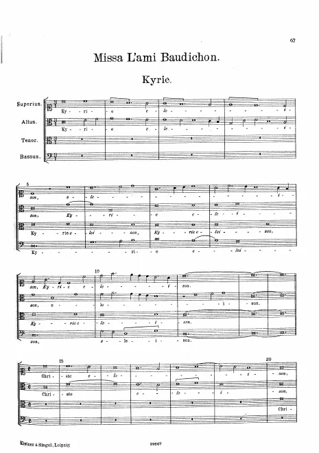 First page of Missa L'ami Baudichon
