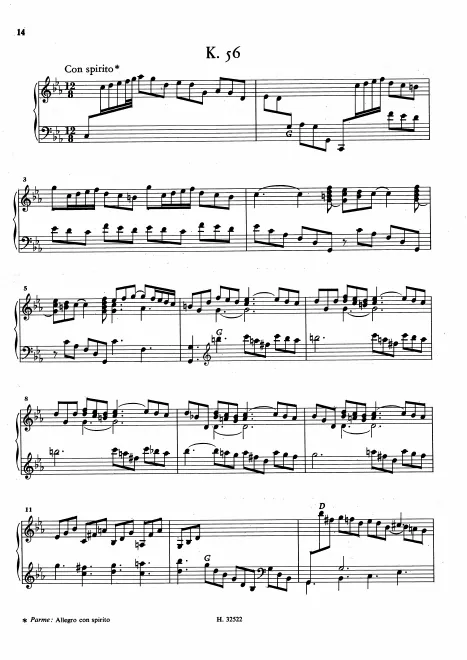 First page of Keyboard Sonata in C minor