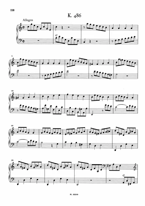 First page of Keyboard Sonata in C major