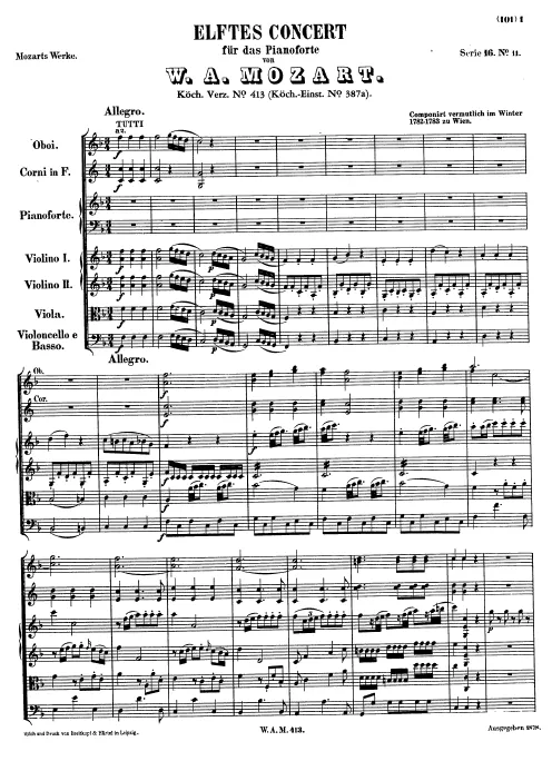 First page of Piano Concerto No.11
