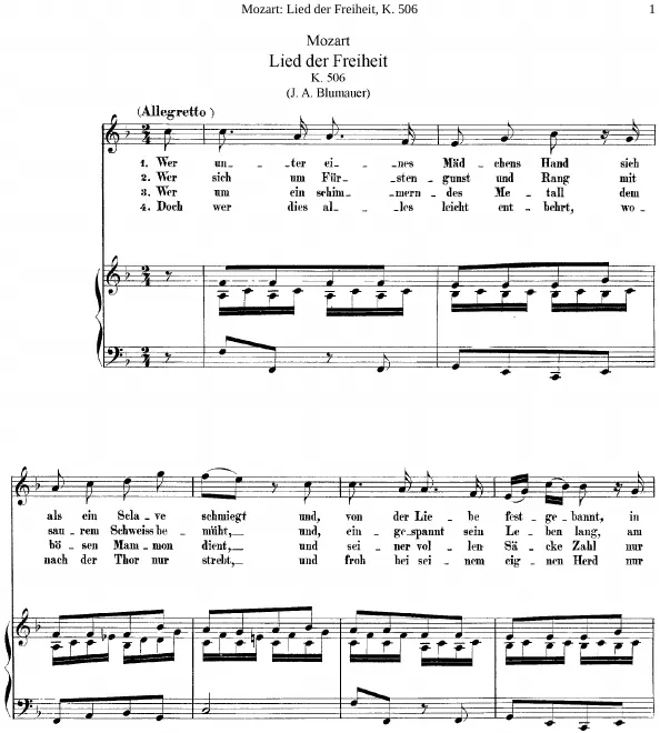 First page of Lied der Freiheit