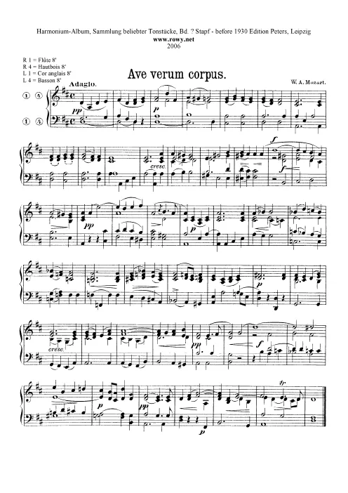 First page of Ave verum corpus