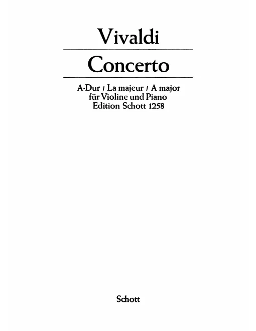 First page of Violin Concerto in A major