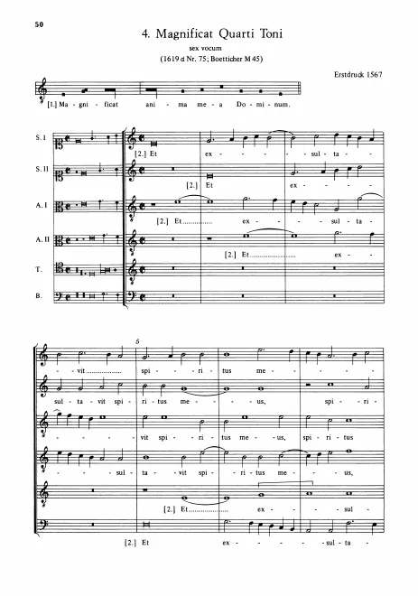 First page of Magnificat quarti toni