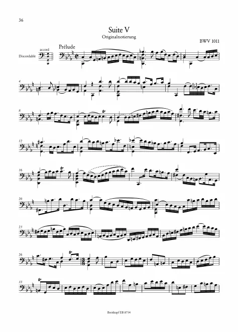 First page of Cello Suite No.5