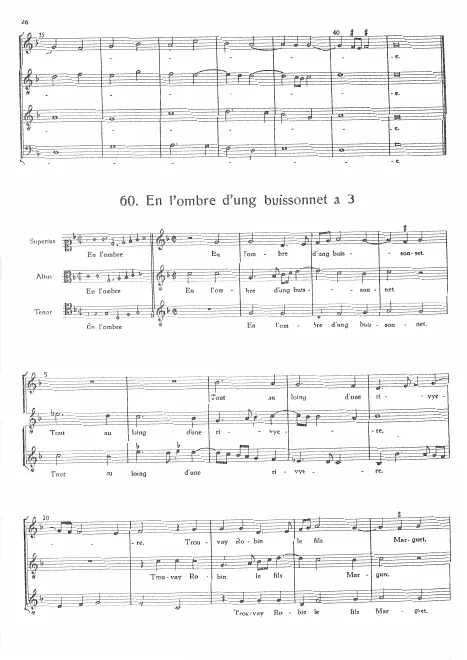 First page of En l'ombre d'ung buissonet