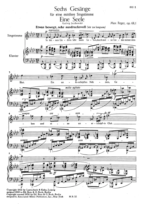 First page of 6 Gesänge