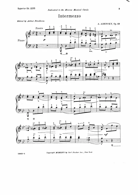 First page of Intermezzo