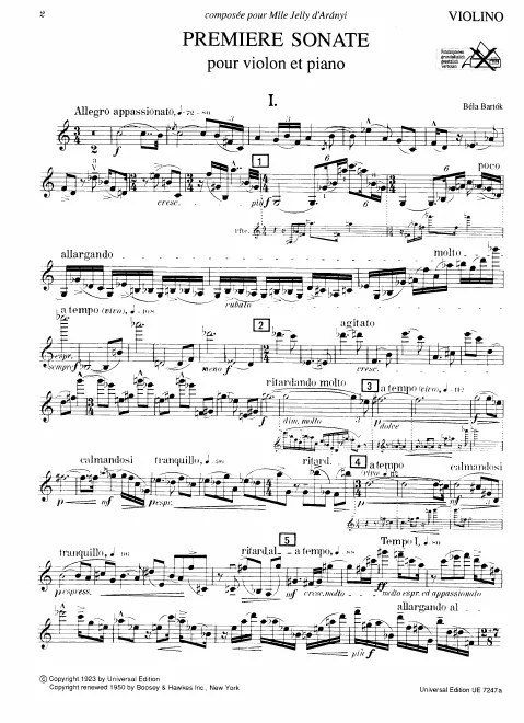 First page of Violin Sonata No.1
