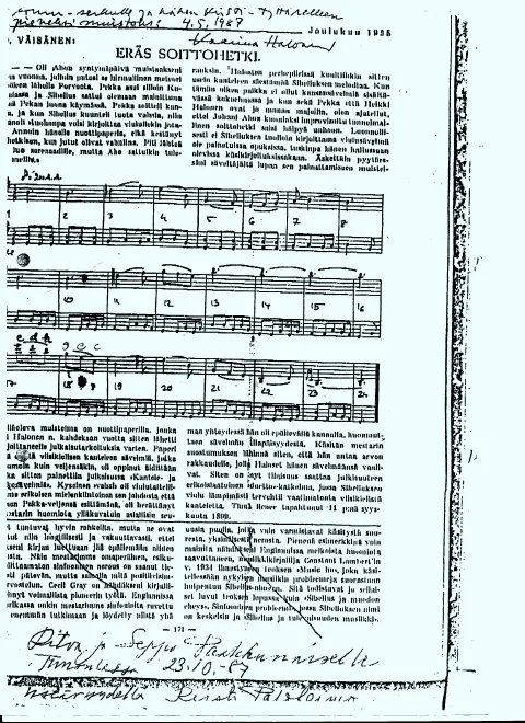 First page of Lullaby for Violin and Kantele