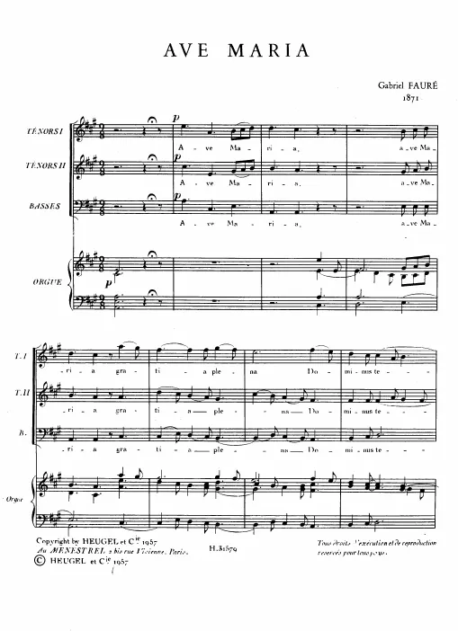 First page of Ave Maria in A major