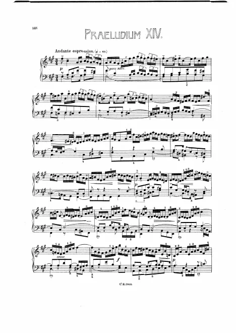 First page of Prelude and Fugue in F-sharp minor