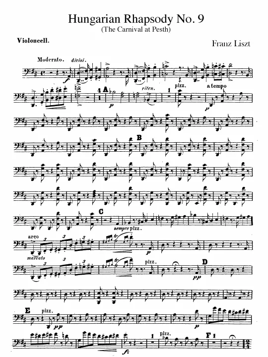 First page of Hungarian Rhapsody No.9