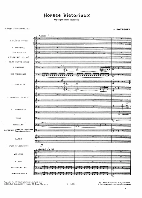 First page of Horace Victorieux