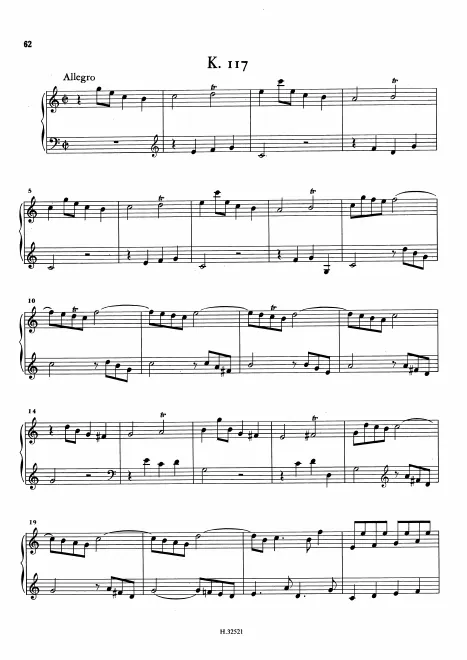 First page of Keyboard Sonata in C major
