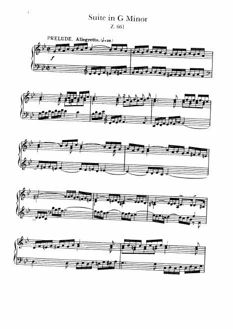First page of Suite in G minor