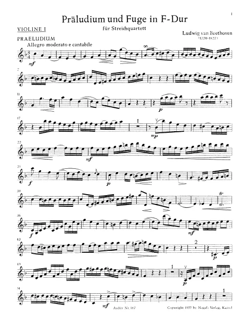First page of Prelude and Fugue in F major