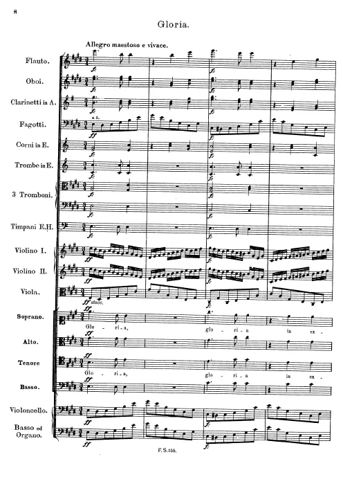 First page of Mass in A-flat major