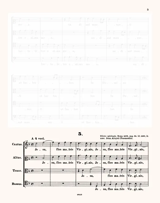 First page of Jesu, flos matris Virginia