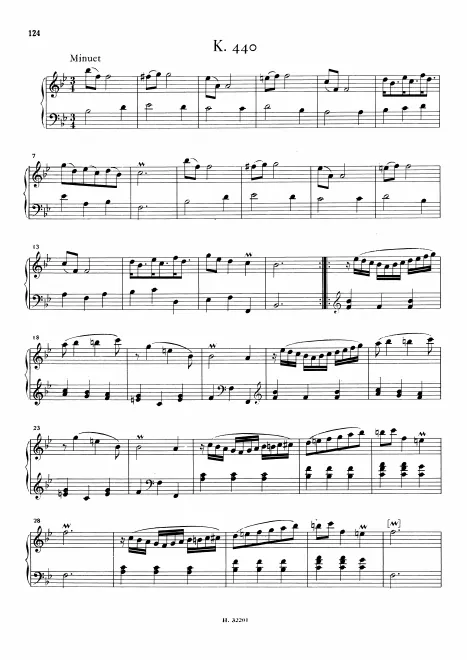First page of Keyboard Sonata in B-flat major