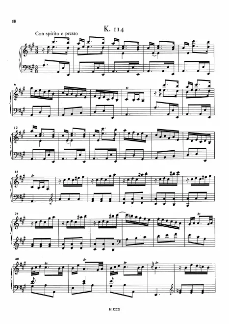 First page of Keyboard Sonata in A major