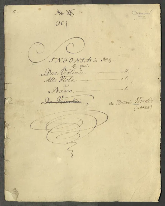 First page of Sinfonia for Strings in B minor