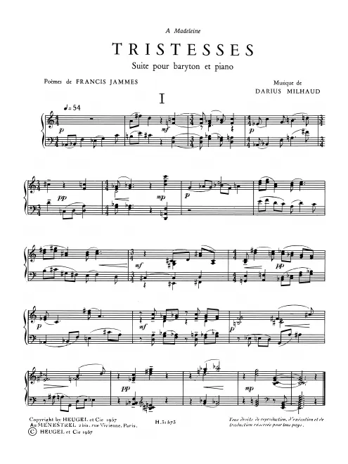 First page of Tristesses